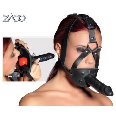 ZADO - strap-on sele med dildo - læder - sort