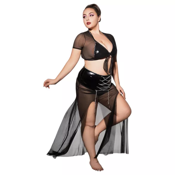 JSY 065 - sort babydoll-sæt (XL-2XL)
