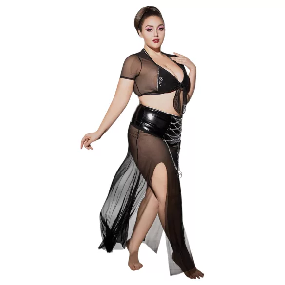 JSY 065 - sort babydoll-sæt (XL-2XL)