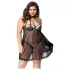 JSY 066 - sort babydoll-sæt (XL-2XL)