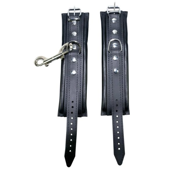 ZADO - håndledsmanchetter med karabinhage - sort læder