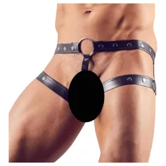 Svenjoyment - harness med penisring - justerbar - sort - M/L