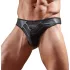Skinnende - herretrusse - transparent indsats - sort
