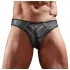 Skinnende - herretrusse - transparent indsats - sort