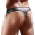 Skinnende - herretrusse - transparent indsats - sort