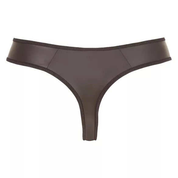 Svenjoyment - herre tanga - blank med lynlås og strassten - sort