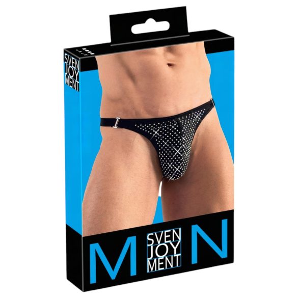 Svenjoyment - glitrende herre tanga (sort) - L