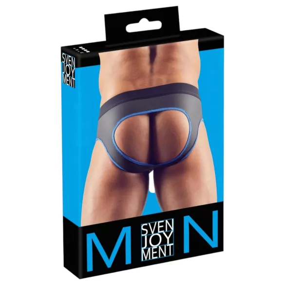 Svenjoyment - jockstrap med åben front - sort/blå - XL