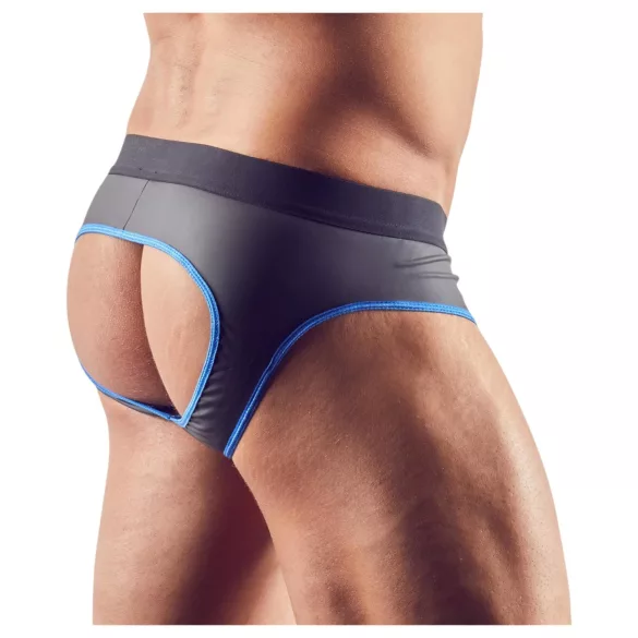 Svenjoyment - jockstrap med åben front - sort/blå - XL