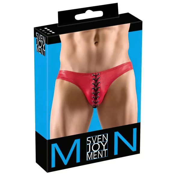 Svenjoyment - herretrusse med snører - sort/rød