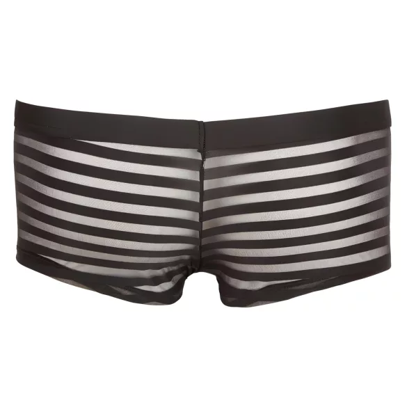 Svenjoyment - Gennemsigtige, stribede boksershorts (sort)