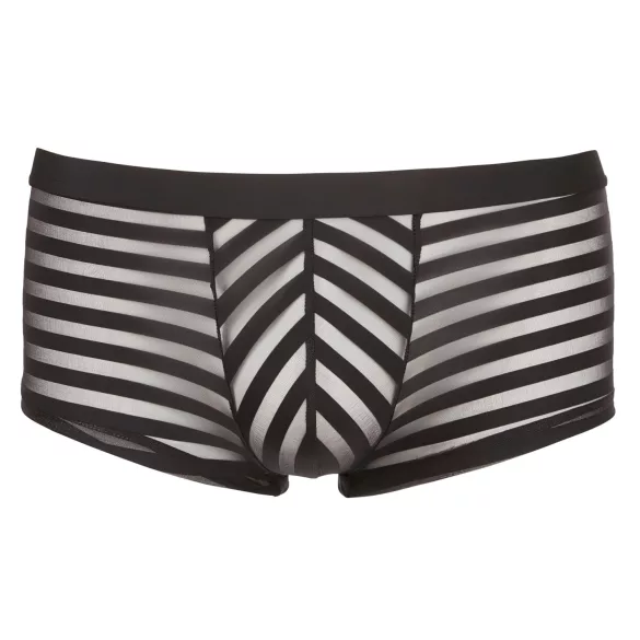 Svenjoyment - Gennemsigtige, stribede boksershorts (sort)
