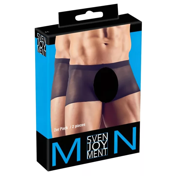 Svenjoyment - herre boxershorts sæt - gennemsigtig sort - 2 dele S-L