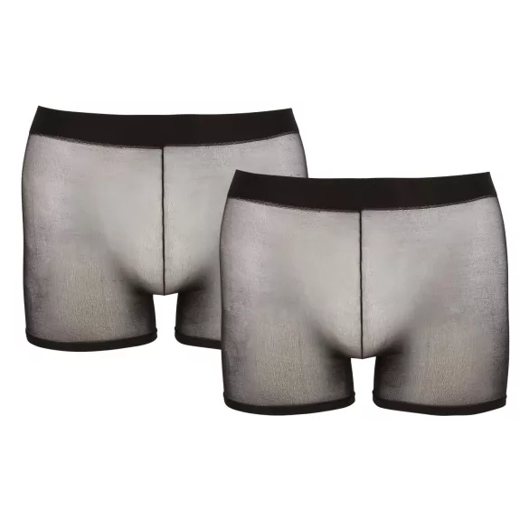 Svenjoyment - 2-delt sort gennemsigtig boxershorts-sæt (S-L)