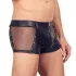 Svenjoyment - skinnende herreboxershorts med lynlås (sort) - M