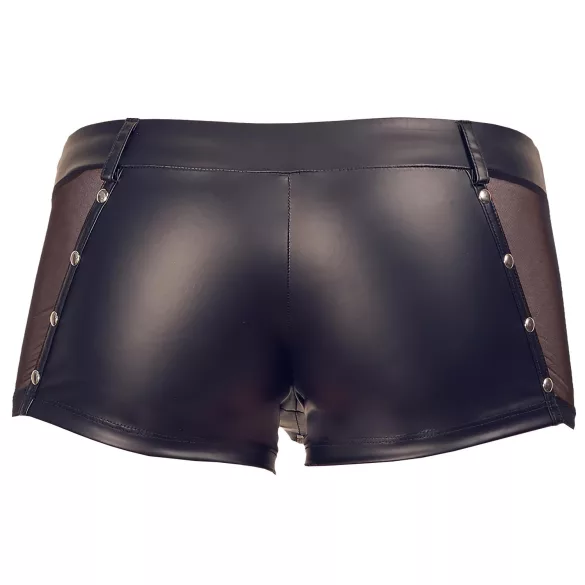 Svenjoyment - skinnende herreboxershorts med lynlås (sort) - L
