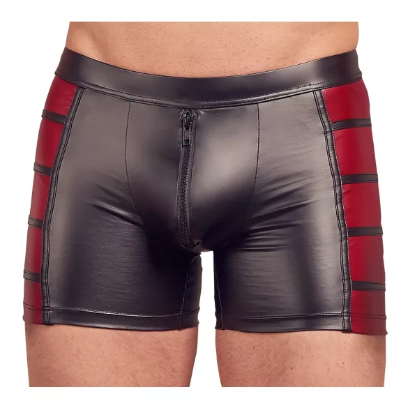 NEK - herreboxershorts med lynlås - rød sideindsats - sort