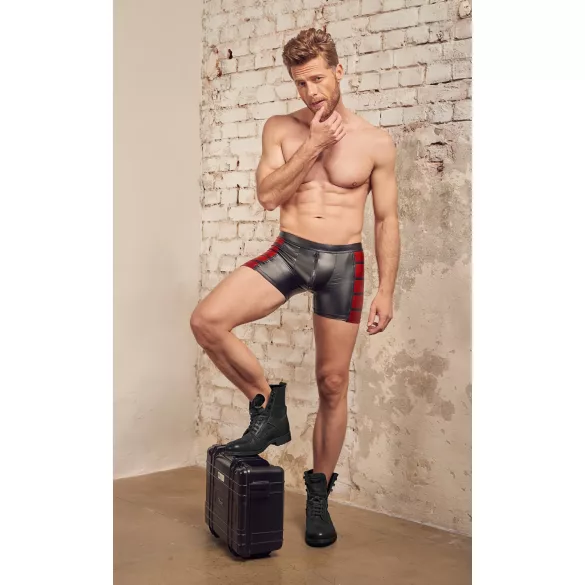 NEK - herreboxershorts med lynlås - rød sideindsats - sort - M
