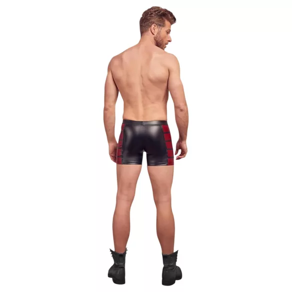 NEK - herreboxershorts med lynlås - rød sideindsats - sort - XL