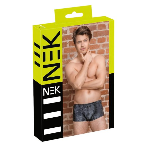 NEK - Boxershorts med slangeskindsdesign (sort) - M