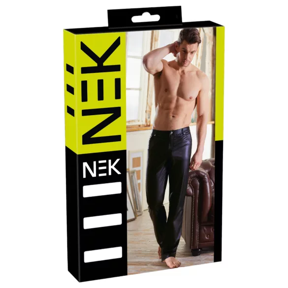 NEK - wetlook bukser - sort