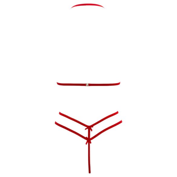 Cottelli - åben blonde-bh sæt (rød)