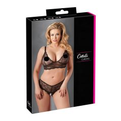 Cottelli Plus Size - bh sæt - blonde - sort - XXL