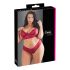 Cottelli Plus Size - blød blonde bh-sæt (rød) - 2XL