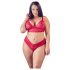 Cottelli Plus Size - blødt blonde sæt (rød) - 3XL
