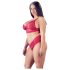 Cottelli Plus Size - blødt blonde sæt (rød) - 3XL