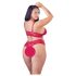 Cottelli Plus Size - blødt blonde sæt (rød) - 3XL