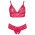 Cottelli Plus Size - blødt blonde sæt (rød) - 3XL