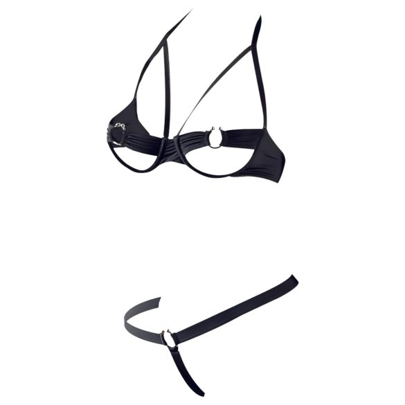 Cottelli - Metalring bh-sæt (sort) - 85B/L