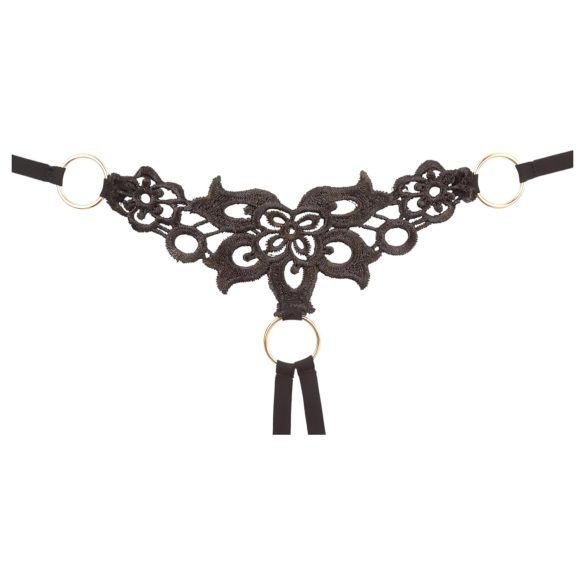 Cottelli - bh sæt - broderet med glimmer - sort - L