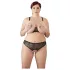 Cottelli Plus Size - bh sæt med perler - sort - 3XL