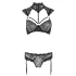Cottelli - blonde-bh sæt med krave (sort) - 80B/M