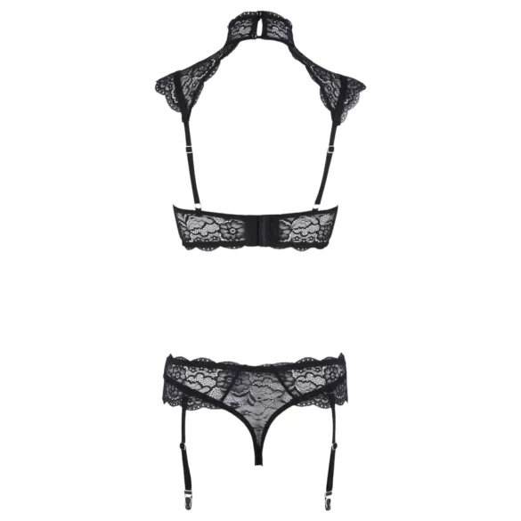 Cottelli - blonde-bh sæt med krave (sort) - 85B/L