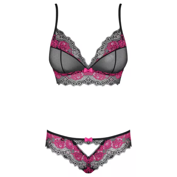 Obsessive Tulia - blondelingerisæt (sort-pink) - L/XL