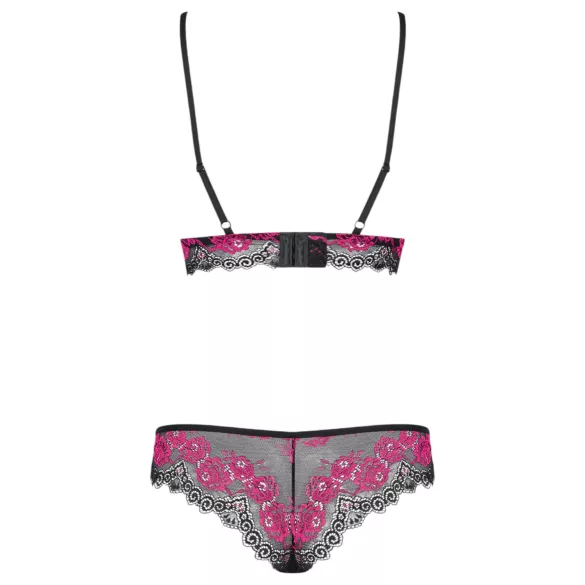 Obsessive Tulia - blondelingerisæt (sort-pink) - L/XL