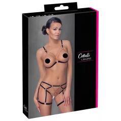 Cottelli - bodyharness med kæde - 2 dele - sort - M