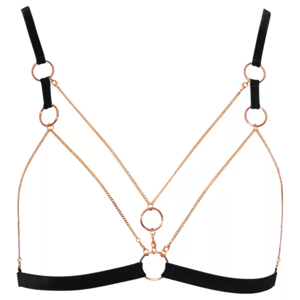 Cottelli - bodyharness med kæde - 2 dele - sort - M