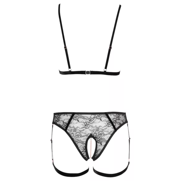 Cottelli - bodyharness med kæde - 2 dele - sort - L