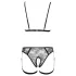 Cottelli - bodyharness med kæde - 2 dele - sort - L