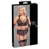 Cottelli Bondage Plus Size - blonde bh-sæt (sort) - 3XL
