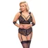 Cottelli Bondage Plus Size - blonde bh-sæt (sort) - 3XL