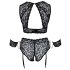 Cottelli Bondage Plus Size - blonder bh-sæt (sort) - 3XL