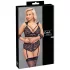 Cottelli Bondage Plus Size - blonde bh-sæt (sort) - 4XL