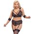 Cottelli Bondage Plus Size - blonder bh-sæt (sort) - 4XL