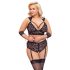 Cottelli Bondage Plus Size - blonder bh-sæt (sort) - 4XL