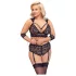 Cottelli Bondage Plus Size - blonde bh-sæt (sort) - 4XL
